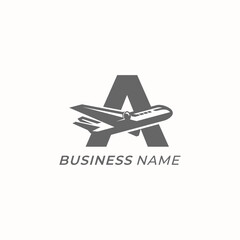 design logo combine letter A and plane