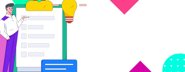 Invite friends to conduct questionnaire flat vector concept operation hand drawn illustration