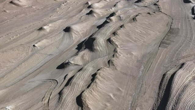 Yardang landforms in the desert, located at Er Bo Liang, Qinghai province, China