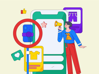 Holiday shopping people doing e-commerce online shopping flat vector concept operation hand drawn illustration
