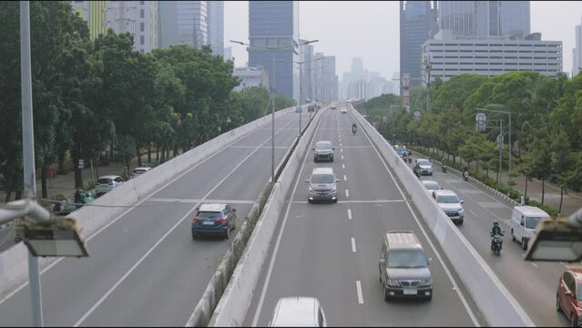 Jakarta city's Highway aerial view