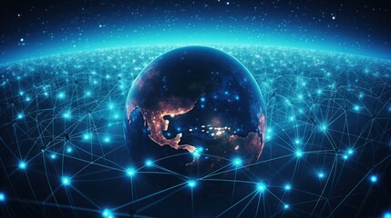 illustration of earth from space, electromagnetic waves