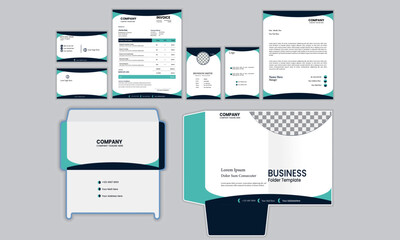 Brand Identity Mock-Up of stationery set design.Business office stationary mockup template of File folder. Photos or design elements shown in the preview are for display only and are not included in t