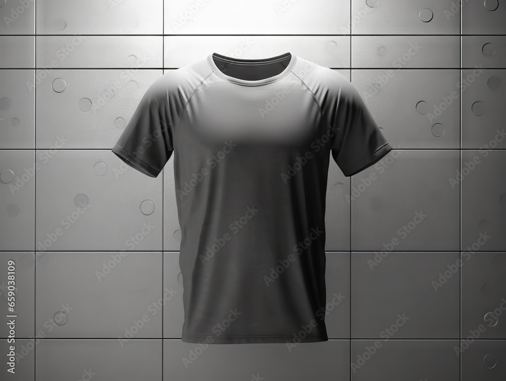 Poster grey tshirt mockup, front view. generative ai