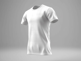 Blank white tshirt mockup, front view. Generative AI