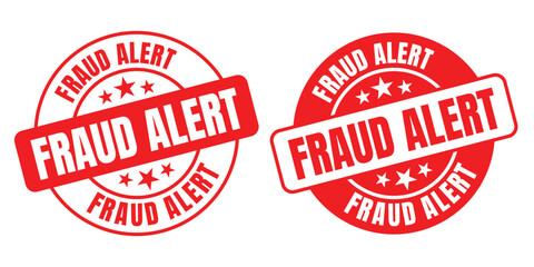 Fraud Alert rounded vector symbol set on white background