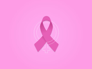 Obraz premium Pink Ribbon vector illustration 