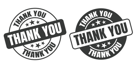 Thank You rounded vector symbol set on white background