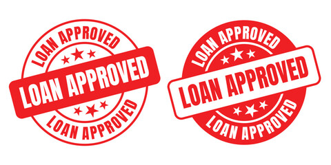 Loan Approved rounded vector symbol set on white background