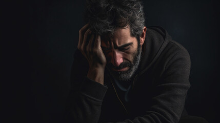 Image of a man displaying signs of depression.