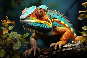 Fototapeta premium iguana on a tree