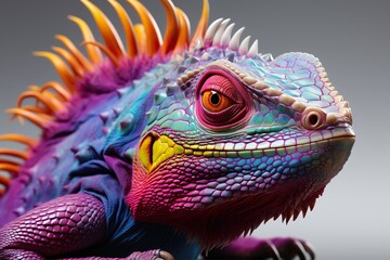 Obraz premium Colorful Chameleons Watercolor Painting