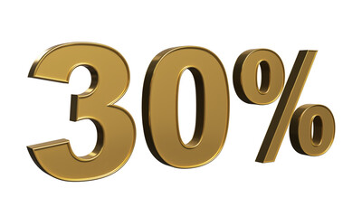 30% discount word in golden color