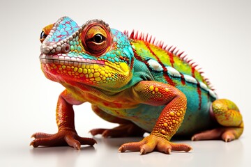 Obraz premium Colorful Chameleons Watercolor Painting