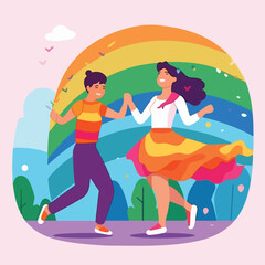 Happy pride people flat design vector