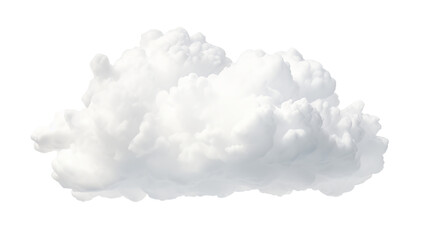 Single white cloud isolated on transparent background PNG - obrazy, fototapety, plakaty