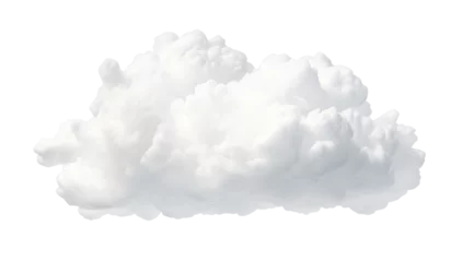 Foto op Canvas Single white cloud isolated on transparent background PNG © Mei Chen