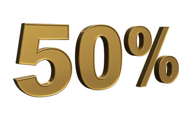 50% discount word in golden color