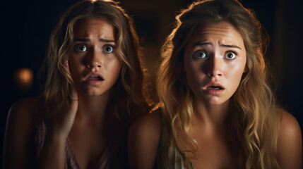 Women scared photography