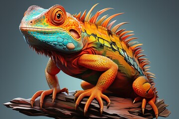 Fototapeta premium iguana on a tree