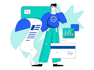 Holiday shopping people doing e-commerce online shopping flat vector concept operation hand drawn illustration
