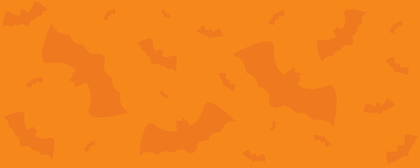 Fototapeta na wymiar Orange Halloween Background with Bats