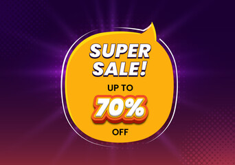 Fototapeta na wymiar Super sale 3d discount vector template design and promotional banner