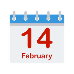 a calendar with a date 14 February, the St. Valentine s Day