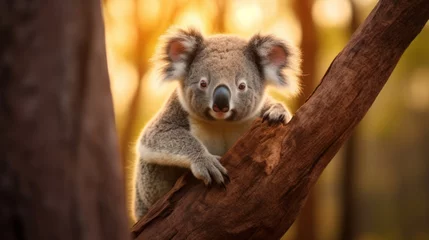 Gordijnen Koala in tree © savvalinka