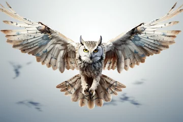 Fototapeten eagle owl in flight © Man888