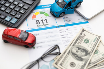 report credit score banking borrowing application risk form document loan business market concept - stock image