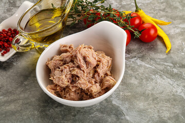 Canned tuna fillet for salad