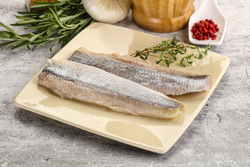 Pickled atlantic tasty herring fillet