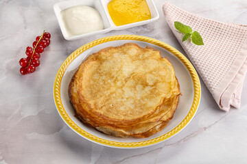 Sweet homemade thick baked pancakes