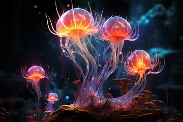 Naklejka premium background with bubbles