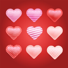 3D heart vector set
