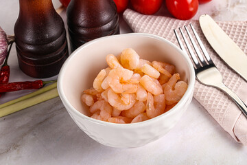 Cocktail prawns in the bowl