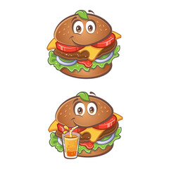 Burger cute vector cartoon