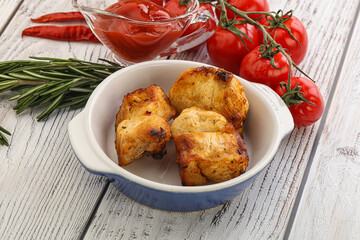 Chicken breast shashlik - grilled meat