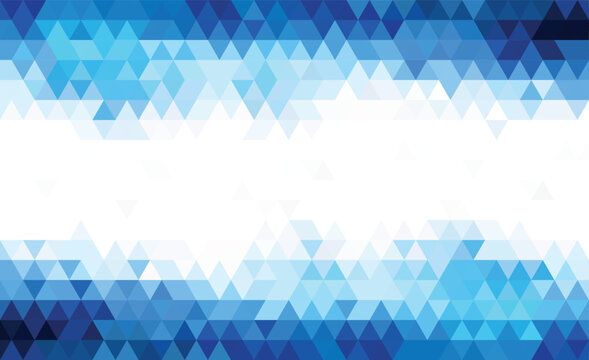 Abstract geometry triangle blue mosaic texture background pattern.