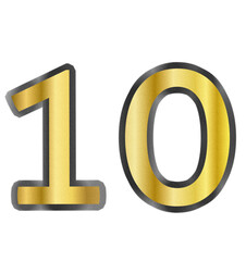 illustration of number 10 in gold