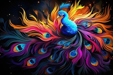 Obraz premium feather on black