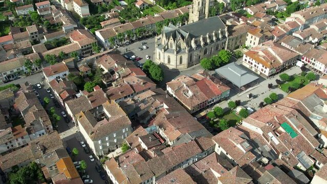 Aerial view of Mirepoix France