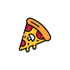 Pizza vector illustration isolated on white background. Pizza icon