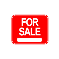 Illustration of a sales sign on a red background