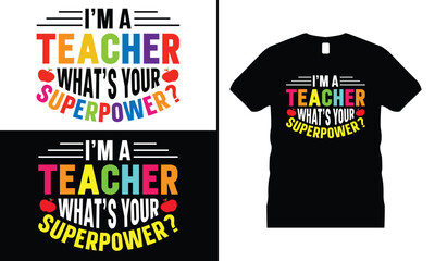 Back To School Retro Teacher Kids Hippie T-Shirt Design Vector