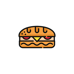 Sandwich vector illustration isolated on white background. Sandwich icon