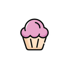 Cupcake vector illustration isolated on white background. Cupcake icon