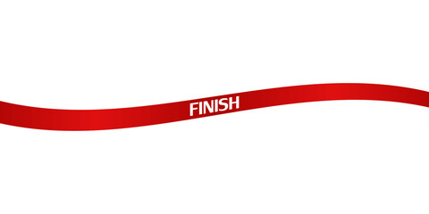 Finish Line Ribbon. Finish Line Banner. Vector Illustration Isolated on White Background.	