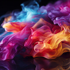 Ethereal Emanations: Colorful Smoke Clouds in Motion,abstract colorful background with smoke